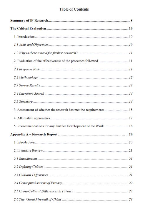 Table of Contents in Word | Instructions & Examples for your Dissertation